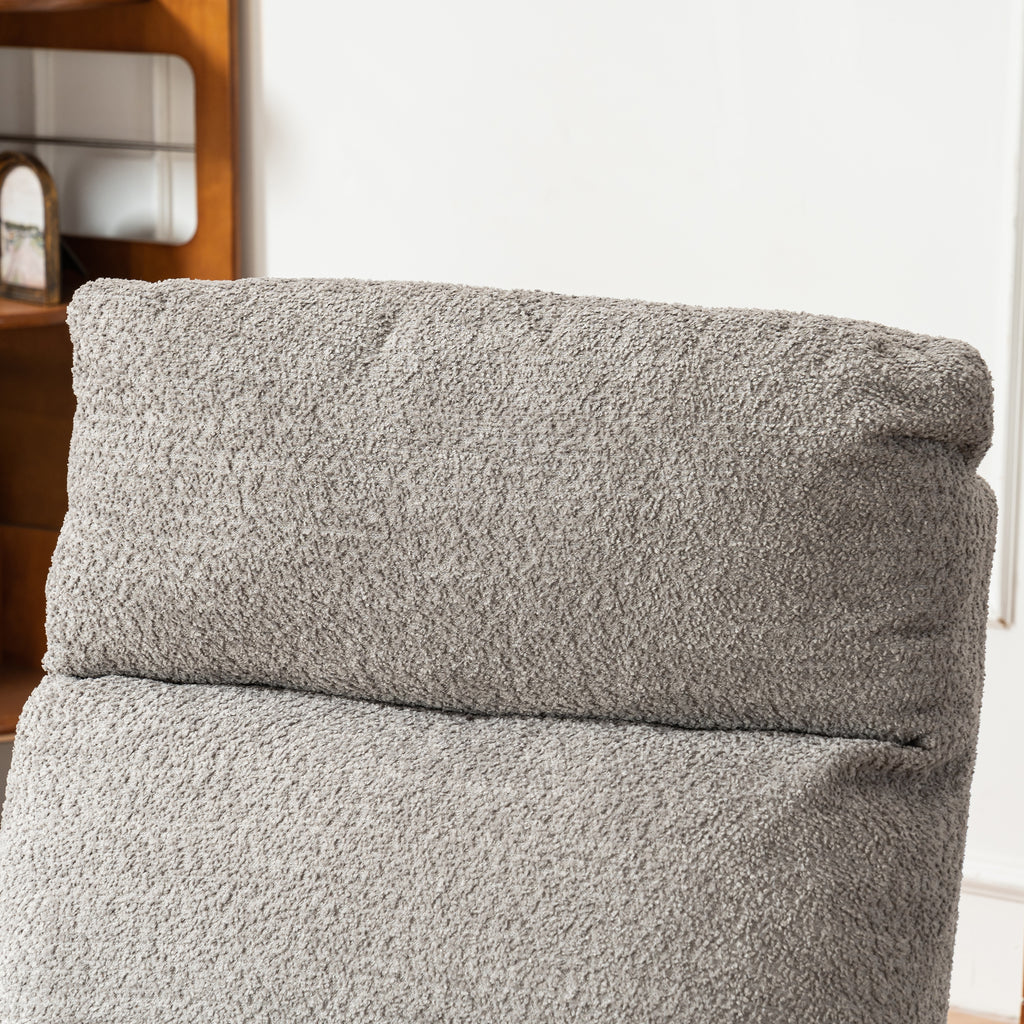 Accent Rocking Chair with Footrest High Back Rubber Wood Rocking Legs Bedroom Living Space 38.6D X 26.8W X 40.6H Inch - Grey + Rubber Wood