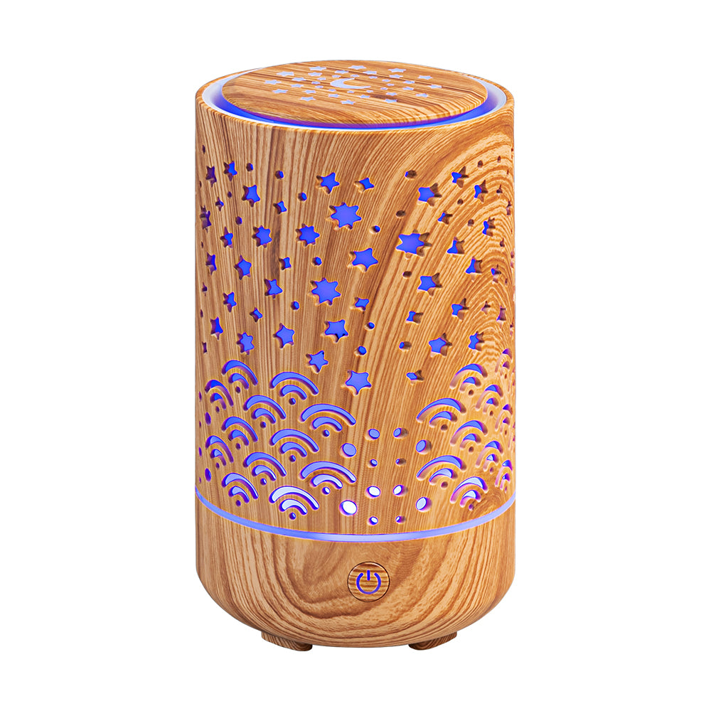 New Wood Grain Starry Sky Aroma Diffuser Humidification Car Home Spray Humidifier Ultrasonic Essential Oil Automatic Diffuser