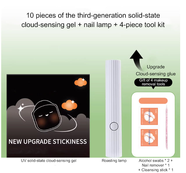 Nail art UV light solid jelly adhesive black film seamless ultra-thin adhesive for wearing nail patches, special adhesive for lo