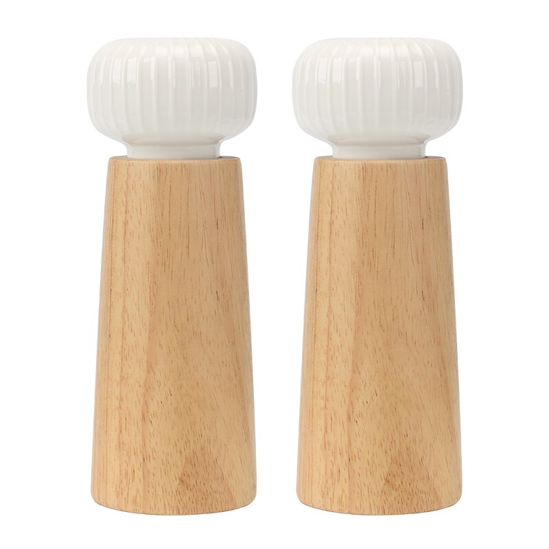 Wood Salt & Pepper Mill Pepper Grinder Salt Shaker with Ceramic Rotor