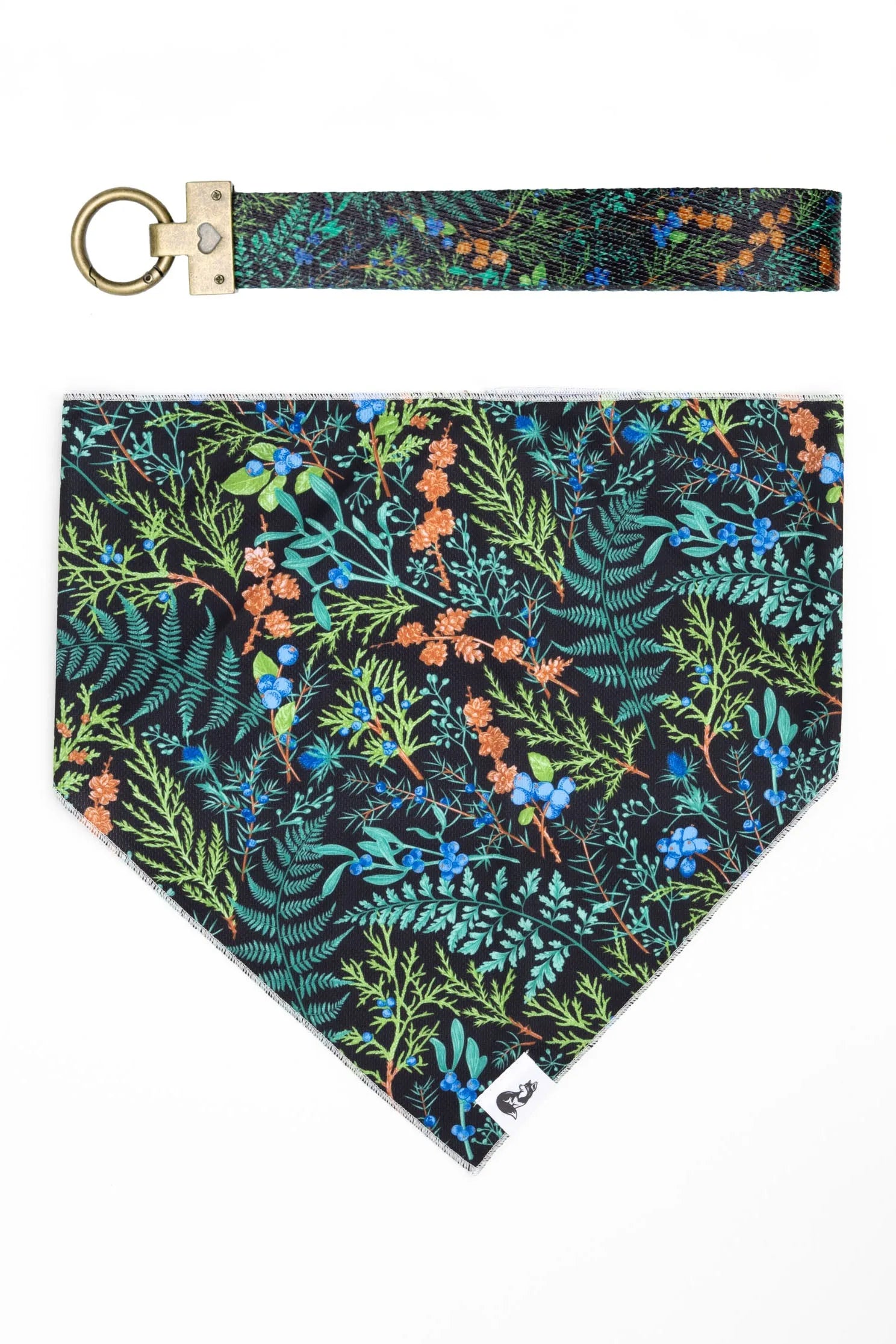 Magical Fern Forest Dog Bandana & Matching Keychain - XL