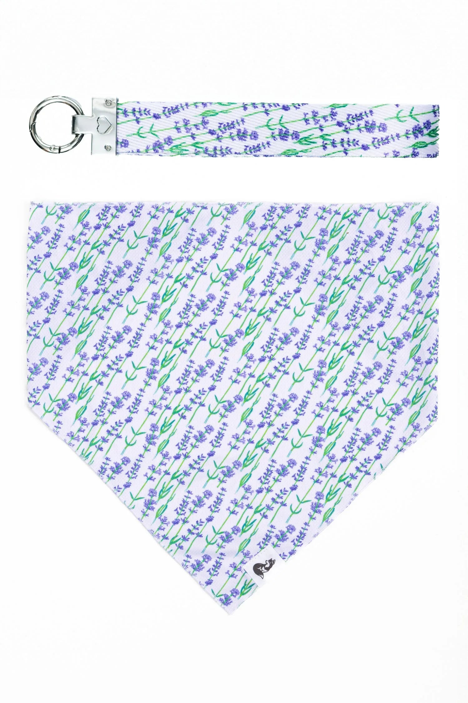 Lavender Blooms Dog Bandana & Matching Keychain - XL