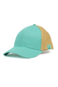 Island Vibes Baseball Cap with Raffia - Aqua / Raffia