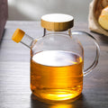 Glass Oil Bottle Kitchen Supplies Spice Jar High Boron Glass Oil Pot Condiment Bottle with Bamboo Cover 650ml