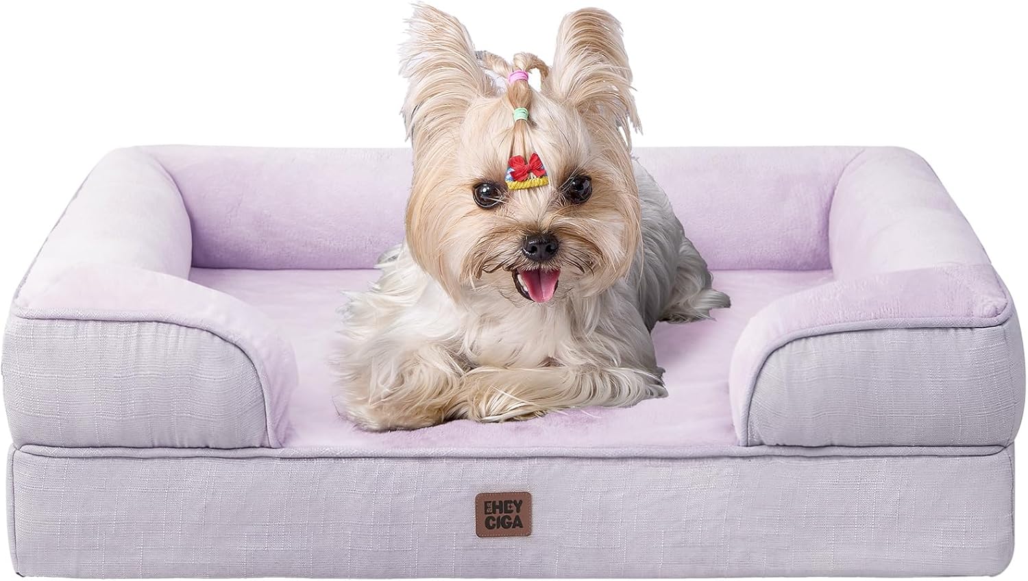 EHEYCIGA Orthopedic Dog Beds for Extra Large Dogs 44x32Inch, Waterproof Memory Foam XL Pet Bed with Sides, Non-Slip and Egg-Crate Foam Big Dog Couch Bed with Washable Removable Cover, Grey