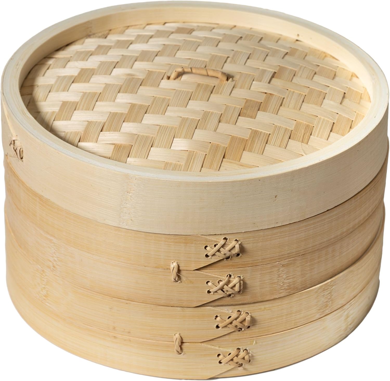 Joyce Chen 10-Inch 2-Tier Bamboo Steamer Baskets for Authentic Cooking