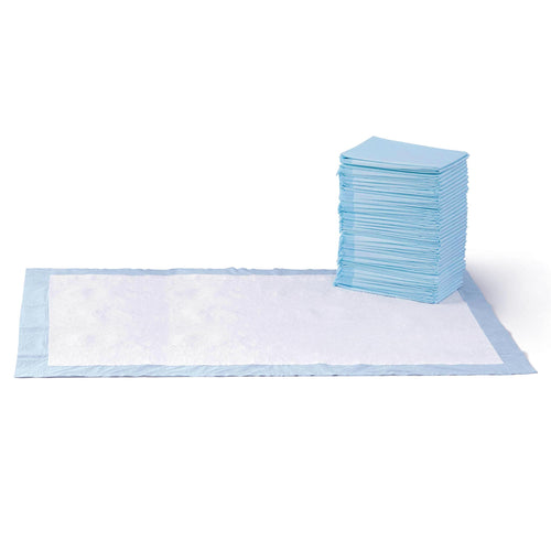 Amazone Basics Leak-Proof Dog and Puppy Potty Training Pee Pads with Quick-Dry 5-Layer Super Absorbent Design, Regular Size 22 x 22 inch, Blue & White, 100 Count