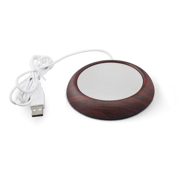 Original USB Wood Grain Cup Warmer Heat Beverage Mug Mat Keep Drink Warm Heater Mugs Coaster
