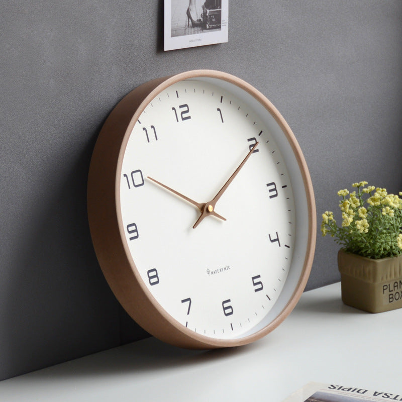 Nordic Solid Wood Simple Wall Clock Living Room Home Clock Decoration Silent Clock Fashion Japanese Modern Luxurious Creative Cl