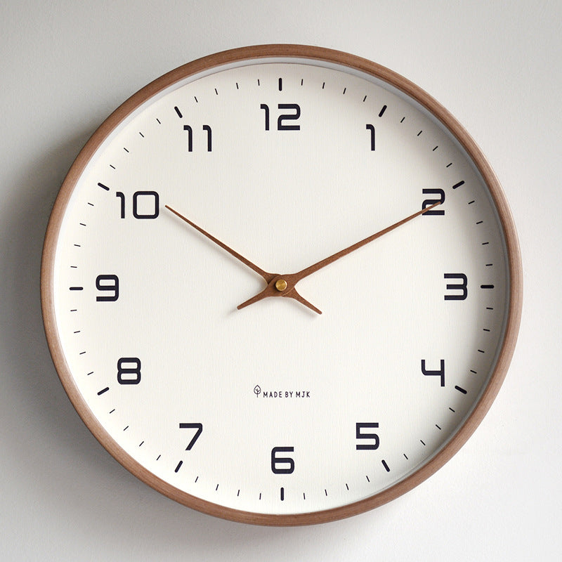 Nordic Solid Wood Simple Wall Clock Living Room Home Clock Decoration Silent Clock Fashion Japanese Modern Luxurious Creative Cl