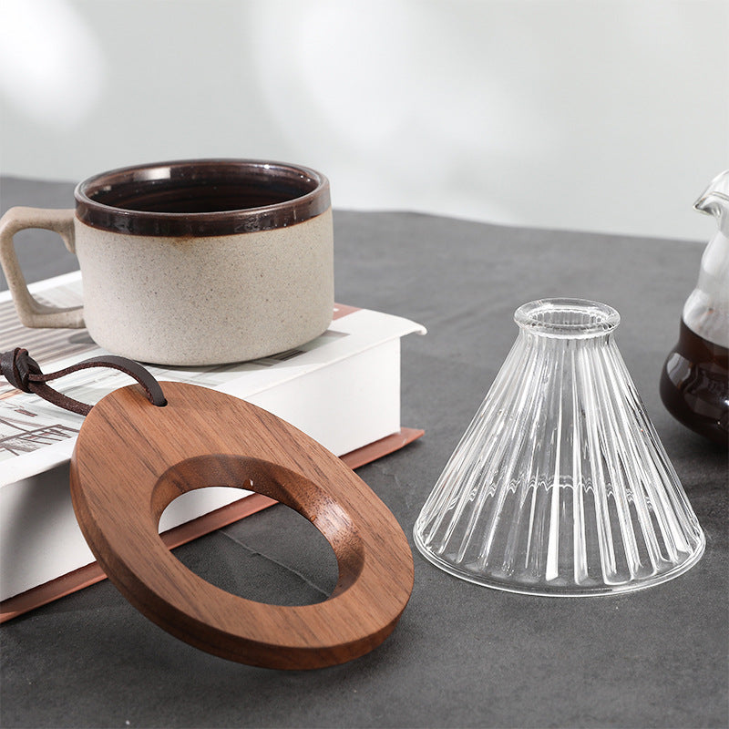 Walnut Creative Coffee Filter Cup Holder Coffee Filter Cup Set With Wooden Holder Solid Wood Coffee Funnel Cup Holder