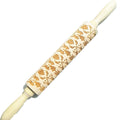 Wooden Rolling Pin Beech Wood Laser Engraved Printing Rolling Pin Christmas Flip Sugar Cookie Pressing Stick - Love Full 35*4.5