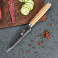 Forged Hammer Pattern Craft Zebra Wood Handle Damascus 5 Inch Universal Knife Vegetable Peeling Knife Daily Fruit Knife - Fruit Knife