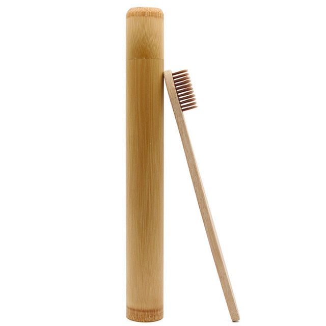 Genkent 1 PCS Bamboo Toothbrush Novelty Wooden Teeth Brush soft-bristle Bamboo Fibre Wooden Handle Bamboo Tube Charcoal Set
