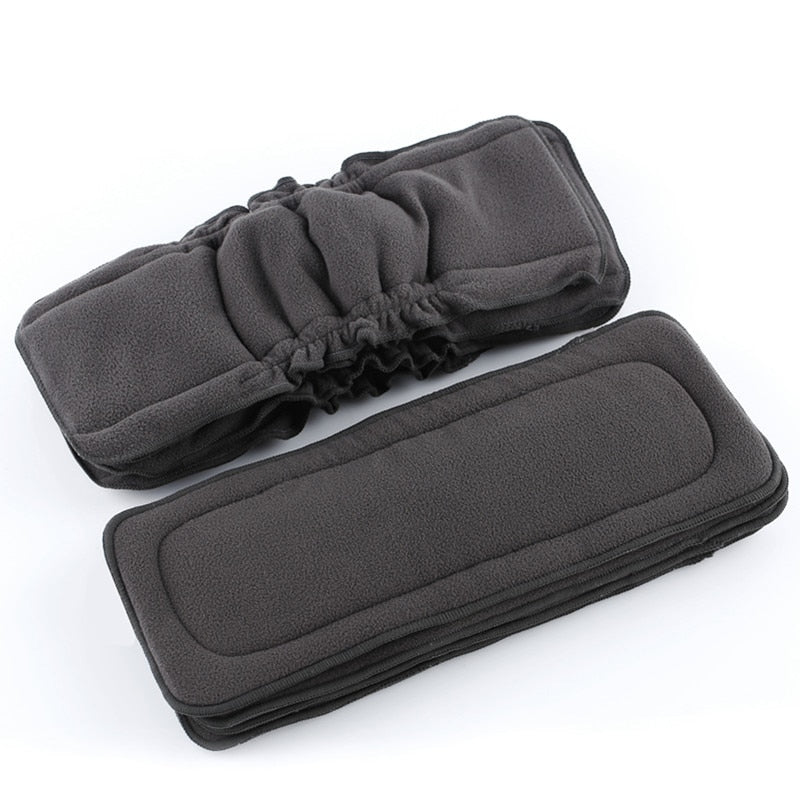 Reusable Bamboo Charcoal Insert Baby Cloth Diaper Mat Nappy Inserts Changing Liners 4layer each insert Wholesale - black
