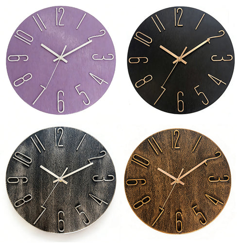 12 Inch 30CM Plastic Wall Clock Without Glass Luxury Decorative Spanish Style Wall Clock