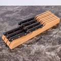 Creative Drawer Solid Wood Knife Holder Western Style Knife Storage Rack Kitchen Supplies - Rubber Wood