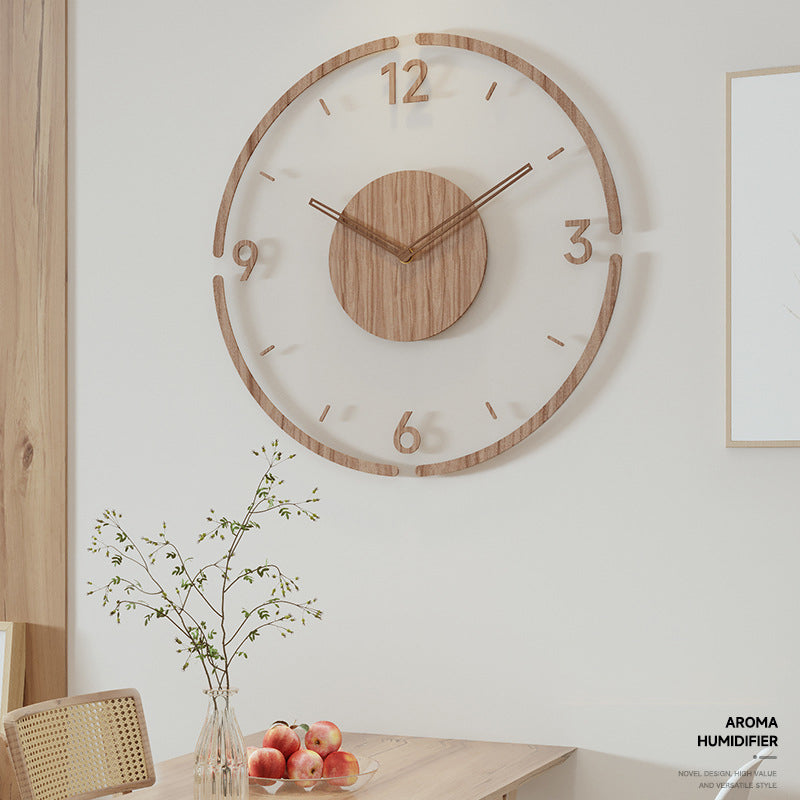 Solid Wood Creative Silent Quartz Clock Wall Clock 35cm - 8813-C 35cm