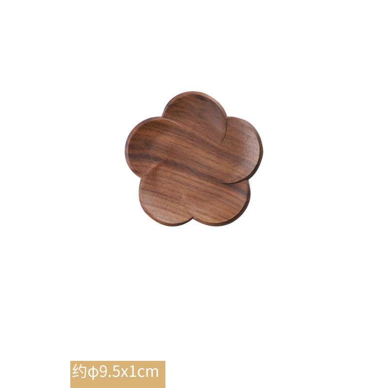 Black Walnut Coaster Solid Wood Creative Petal Cushion Kung Fu Teacup Wood Coaster Coaster With Logo