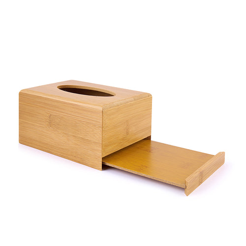Bamboo Tissue Box Rectangle Paper Container for Home Office Desktop Paper Towel Box Hotel Napkin Tissue Holder Case