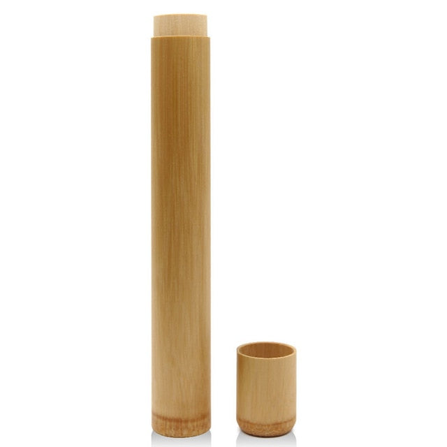 Genkent 1 PCS Bamboo Toothbrush Novelty Wooden Teeth Brush soft-bristle Bamboo Fibre Wooden Handle Bamboo Tube Charcoal Set