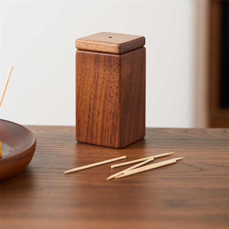 Black Walnut Toothpick Box Household Solid Wood Toothpick Cartridge