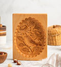 Cookie Mold Cutter Premium Beech Wood Cookie Shortbread Rectangular Wooden Animal Cookie Mold - New Snowman 10*8*2