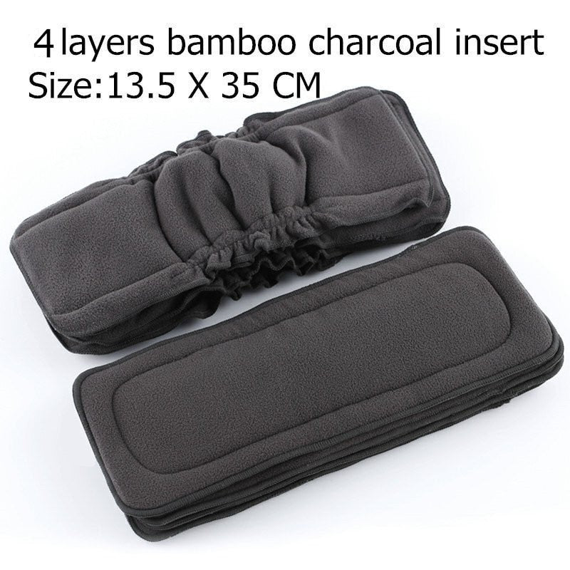 Reusable Bamboo Charcoal Insert Baby Cloth Diaper Mat Nappy Inserts Changing Liners 4layer each insert Wholesale