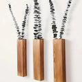 Wooden wall vase dried flower decoration green plant container pine wood wall hanging vase - light brown