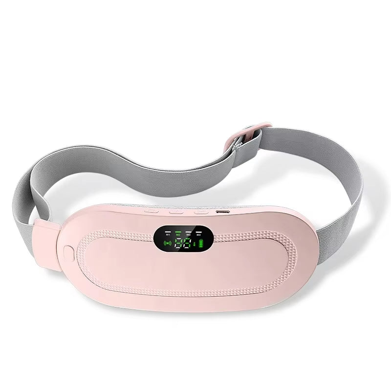 Relieve Menstrual Pain Abdominal Heating Massage Warm Belt Electric Heating Uterus Acupoints Vibrating Massage the Waist - PINK