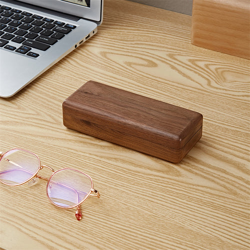 Black Walnut Solid Wood Glasses Storage Box - As picture
