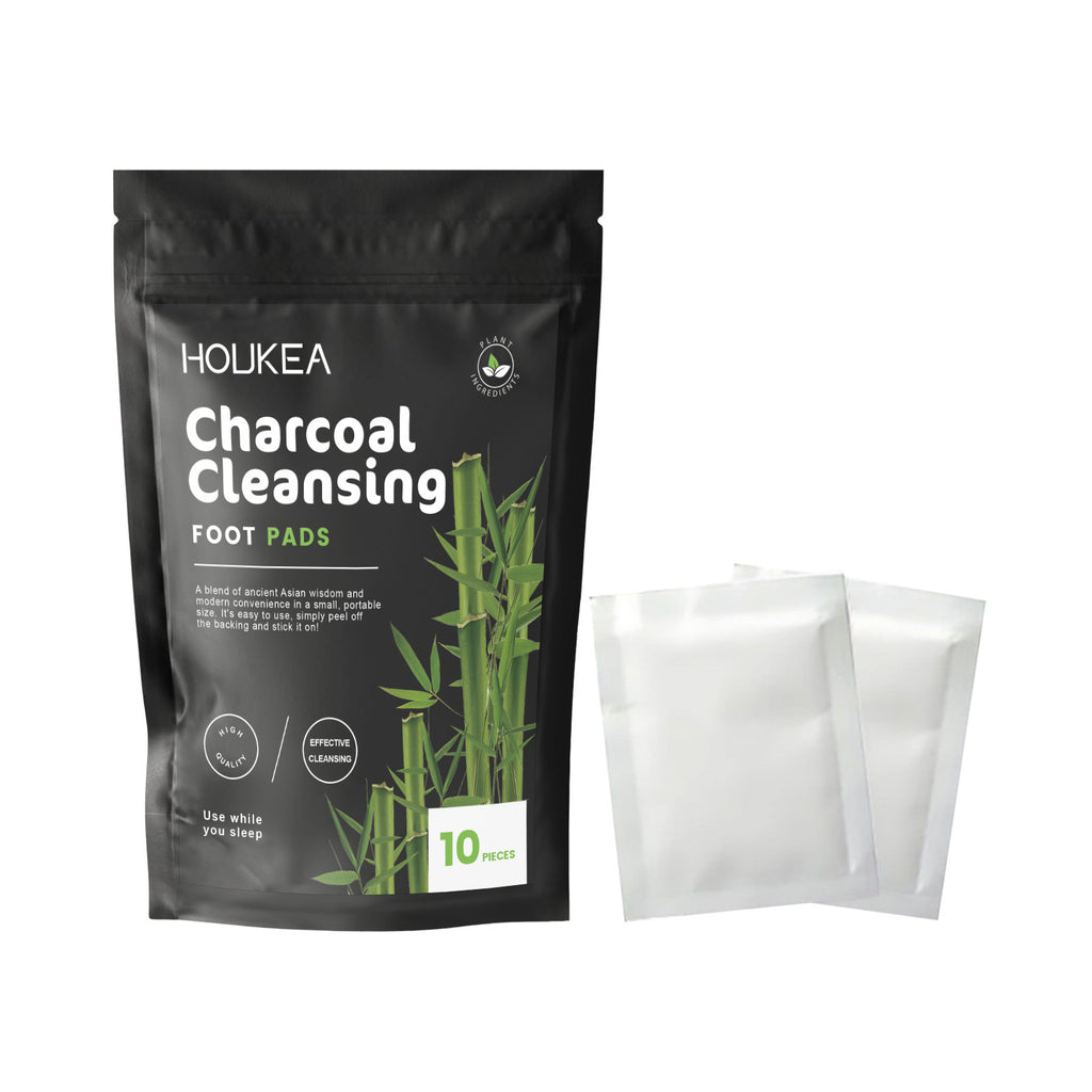 HOUKEA Bamboo Charcoal Foot Patches Gentle Daily Foot Cleaning and Body Care Bamboo Charcoal Foot Care Patch