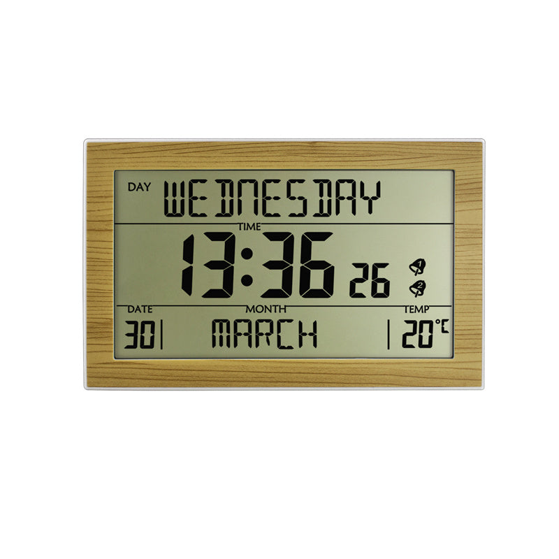 Imitation Wood Grain Large Screen Display Digital Electronic Alarm Clock Wall Clock