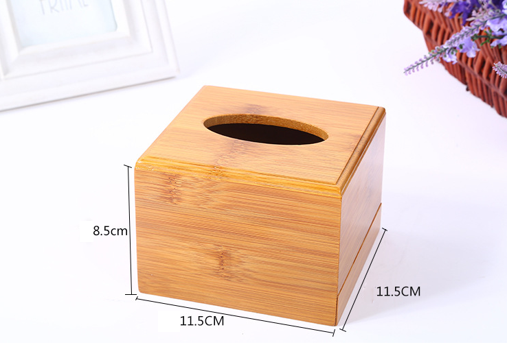 Bamboo Tissue Box Rectangle Paper Container for Home Office Desktop Paper Towel Box Hotel Napkin Tissue Holder Case