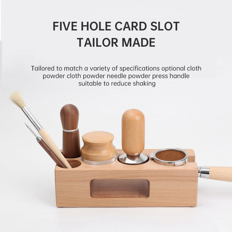 Coffee Powder Press Holder, Coffee Machine Supporting Equipment, Solid Wood Handle Support Frame, Powder Press Filling Base