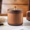 Solid Wood Wind Proof Ashtray With Cover - As picture