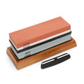 Kitchen Dual-Sided Whetstone Sharpener Set with Bamboo Base 400/1000 and 3000/8000 Grit Oil Stones