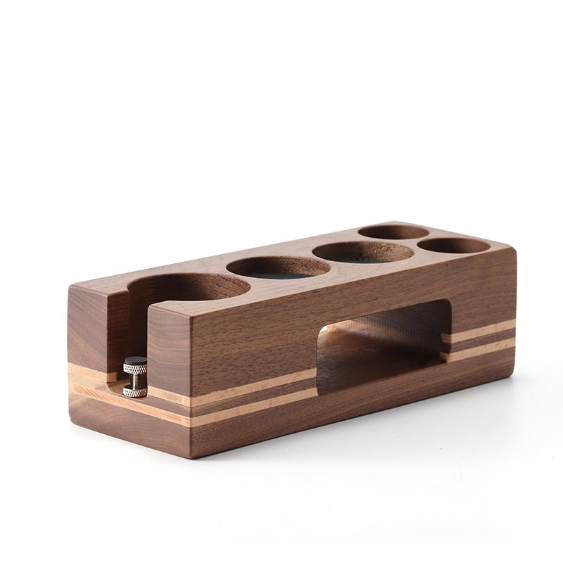Coffee Powder Press Holder, Coffee Machine Supporting Equipment, Solid Wood Handle Support Frame, Powder Press Filling Base
