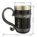 New Resin Stainless Steel Barrel Beer Mug Personalized Bamboo Piece Barrel Shape Mug Large Capacity Bar Mug
