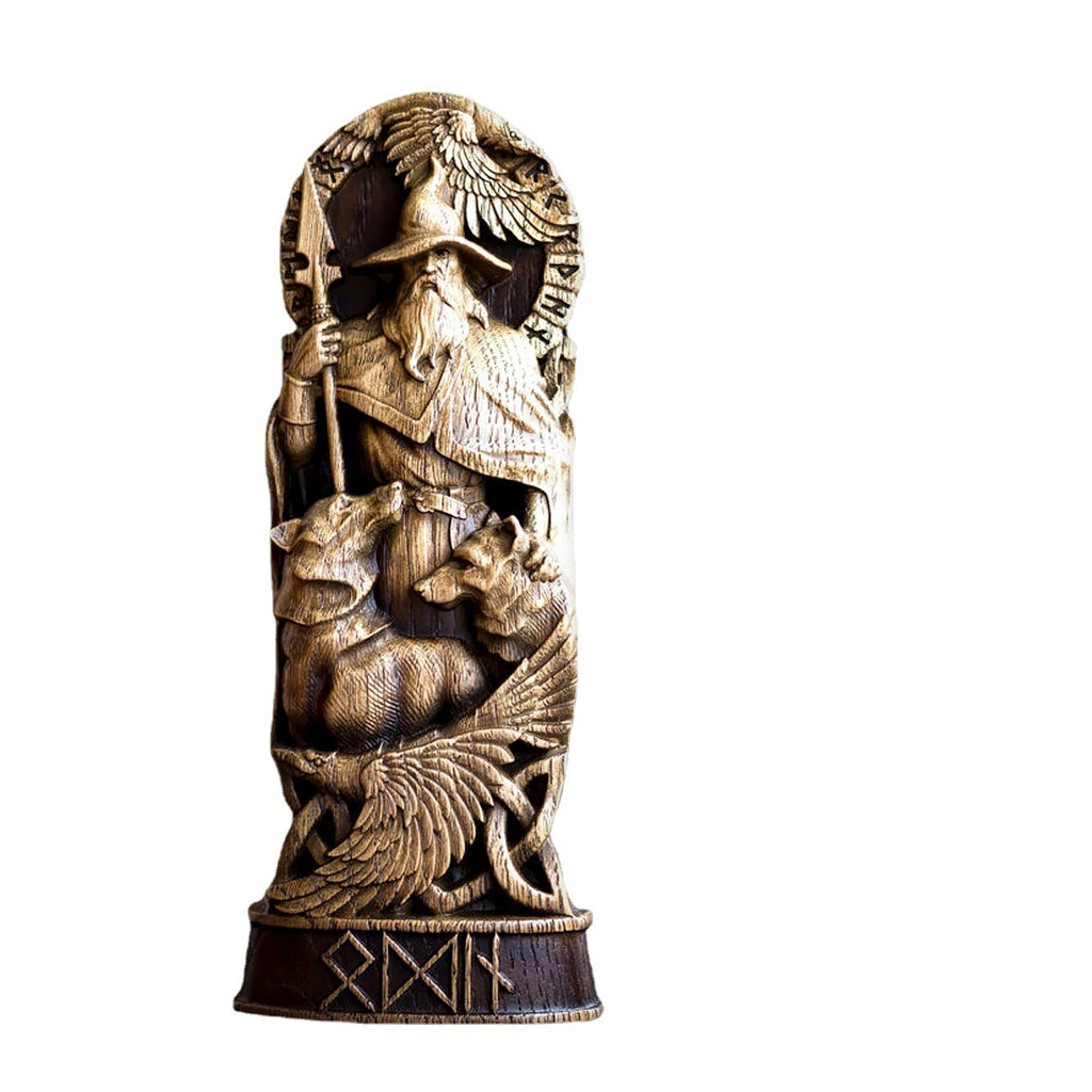 New Hero Statue Imitation Wood Carving Resin Ornament Resin Crafts Myth Ornament Thor God Decoration