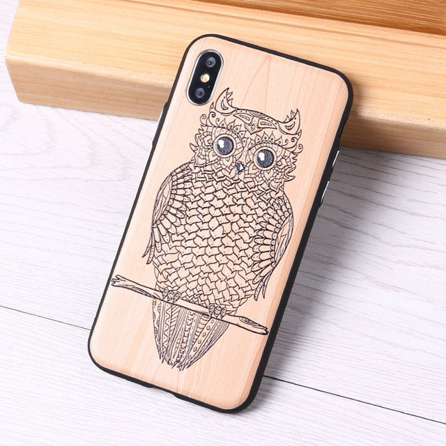 3D Relief Elephone Mermaid Tattoo imitative Wood Phone For iPhone 6 6S 6Plus 7 7Plus 8 8Plus X XS Max Case Cover Capas Fundas