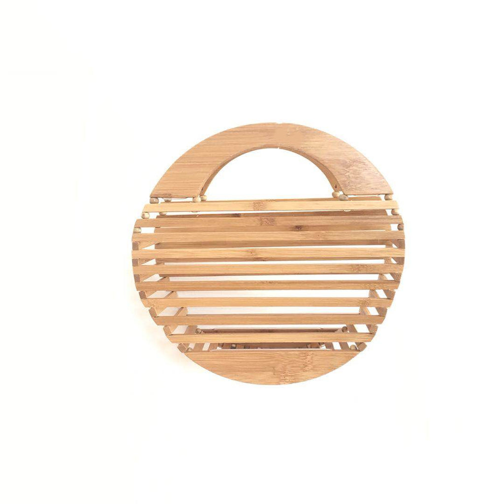 Round Bamboo Bag Women's Handbag Ins Net Red Summer Bamboo Beach Bag Hollow Bamboo Bag Bamboo Bag - Small