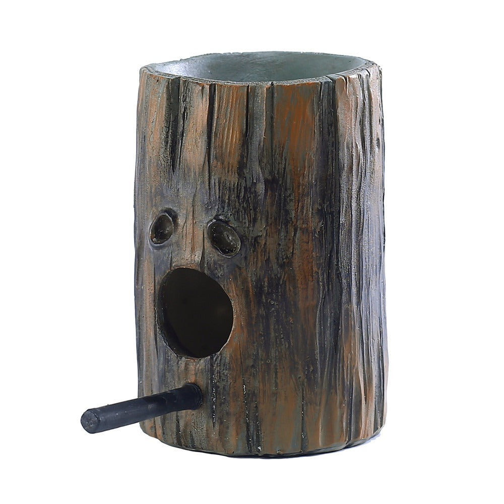 Resin simulation wood bird nest bird feeder outdoor garden decoration wall hanging - 12*8*12.8cm