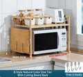 Kitchen Storage Rack Double-Layer Countertop Microwave Oven Shelf Desktop Seasoning Oven Organizer Bamboo Solid Wood - Single layer primary color