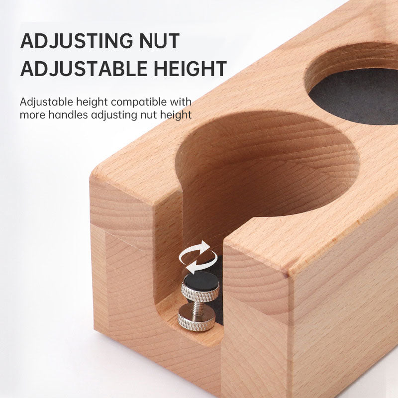 Coffee Powder Press Holder, Coffee Machine Supporting Equipment, Solid Wood Handle Support Frame, Powder Press Filling Base