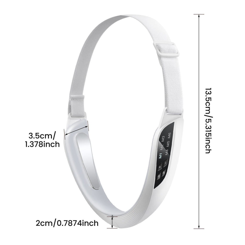 V-shaped Facial Slimming Device EMS Microcurrent Smart V-Face Beauty Instrument Facial Massager Chin Slimmer - White