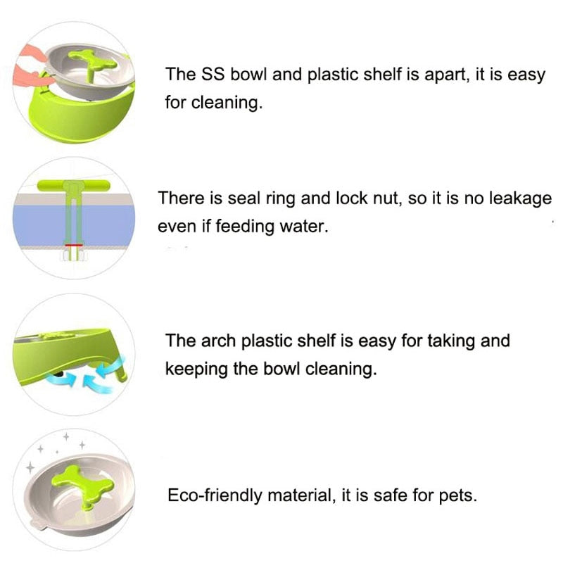 Rotary Anti Choke Pet Feeder dog Slow Eating Drink Bowl Bone Shaped Prevent Gluttony Obesity Anti-skid Pet Supply sport dish