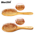 Pointed BlueZOO Massage Air Cushion Airbag Comb Bamboo Bristle Needle Comb Hairdressing Wood Comb - Round Massage Comb