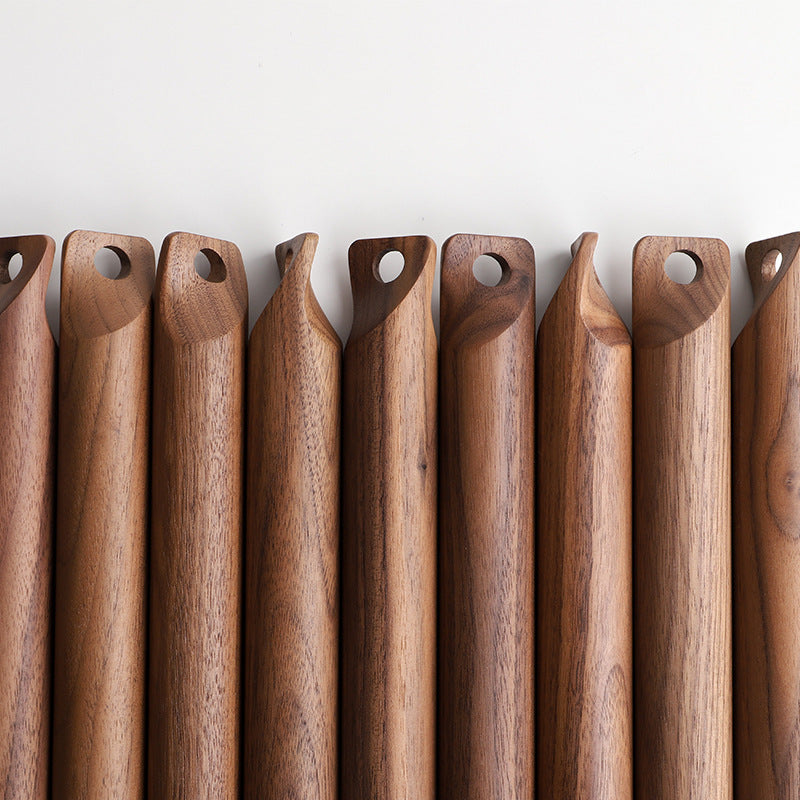 North American Black Walnut Rolling Pin With Hole Solid Wood Baking Dumpling Sticks Kitchen Baking Tools Extended - D36cm Oblique hole