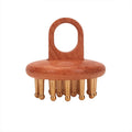 Copper Wood Head Meridian Massage Comb Gua Sha Massage Tool Body Wood Therapy Scalp Massage - Massage Comb